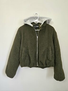 Sherpa Bomber Jacket | Olive Green | Size S